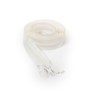 Thumbnail Image for YKK ZIPLON #10 Separating Coil Zipper Automatic Lock Single Pull Metal Slider 108" White