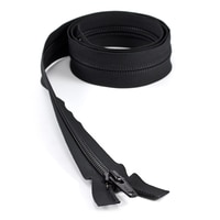 Thumbnail Image for YKK ZIPLON #10 Separating Coil Zipper Automatic Lock Single Pull Metal Slider 60" Black