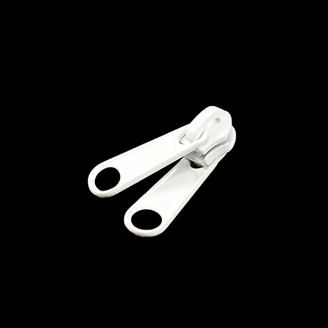 Image for YKK ZIPLON Metal Sliders #5CNDW3L Non-Locking Long Double Pull Tab White  (CUS)