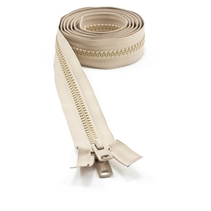 Thumbnail Image for YKK VISLON #10 Separating Zipper Automatic Lock  Double Pull Metal Slider 72" Light Beige