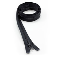 Thumbnail Image for YKK VISLON #10 Separating Zipper Automatic Lock Short Single Pull Metal Slider 60" Black