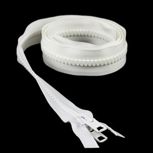 Thumbnail Image for YKK VISLON #10 Separating Zipper Automatic Lock  Double Pull Metal Slider 54" White