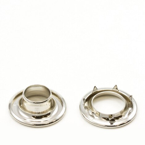 Image for Rolled Rim Grommet with Spur Washer #3 Brass Nickel Plated 15/32 