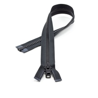 Thumbnail Image for YKK VISLON #10 Separating Zipper Automatic Lock Short Double Pull Metal Slider 24" Black