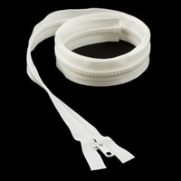 Thumbnail Image for YKK® VISLON® #5 Separating Zipper Automatic Lock Short Single Pull Metal Slider #VSOL56 48" White
