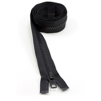 Thumbnail Image for YKK VISLON #10 Separating Zipper Automatic Lock Short Single Pull Metal Slider 48" Black (ED)