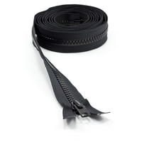 Thumbnail Image for YKK VISLON #10 Separating Zipper Automatic Lock Short Single Pull Metal Slider 120" Black (ED)