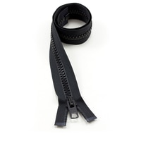 Thumbnail Image for YKK VISLON #10 Separating Zipper Automatic Lock Short Single Pull Metal Slider 24" Black (ED)