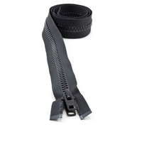 Thumbnail Image for YKK VISLON #10 Separating Zipper Automatic Lock Short Double Pull Metal Slider 36" Black
