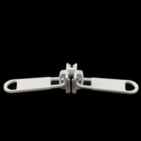 Thumbnail Image for YKK® VISLON® #5 Metal Sliders #5VSDWL Non-Locking Long Double Pull Tab White 4