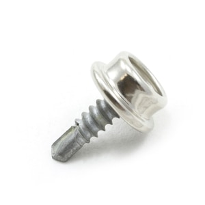 Thumbnail Image for Fasnap Screw Stud #BHST705916 1/2" Nickel/Brass Stud / Hardened Stainless Steel TEK Screw 1/2" 100-pk