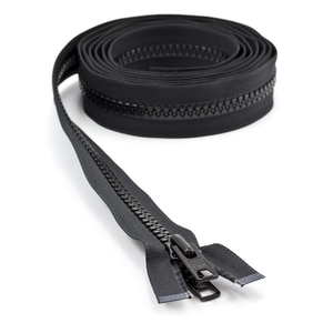 Thumbnail Image for YKK VISLON #10 Separating Zipper Automatic Lock  Double Pull Metal Slider 100" Black