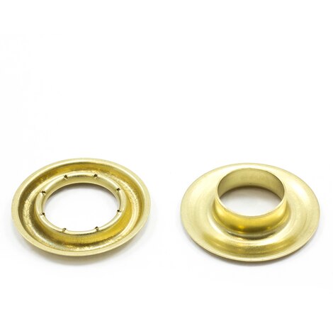 Image for Sharpened Edge Self-Piercing Grommet with Small Tooth Washer #3 Brass 7/16