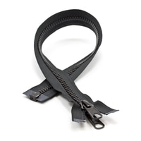 Thumbnail Image for YKK® VISLON® #8 Separating Zipper Automatic Lock Long Double Pull Metal Slider #VFUVOL-87 DXL E 22" Black