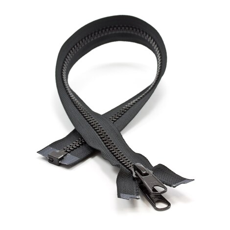 Image for YKK® VISLON® #8 Separating Zipper Automatic Lock Long Double Pull Metal Slider #VFUVOL-87 DXL E 22