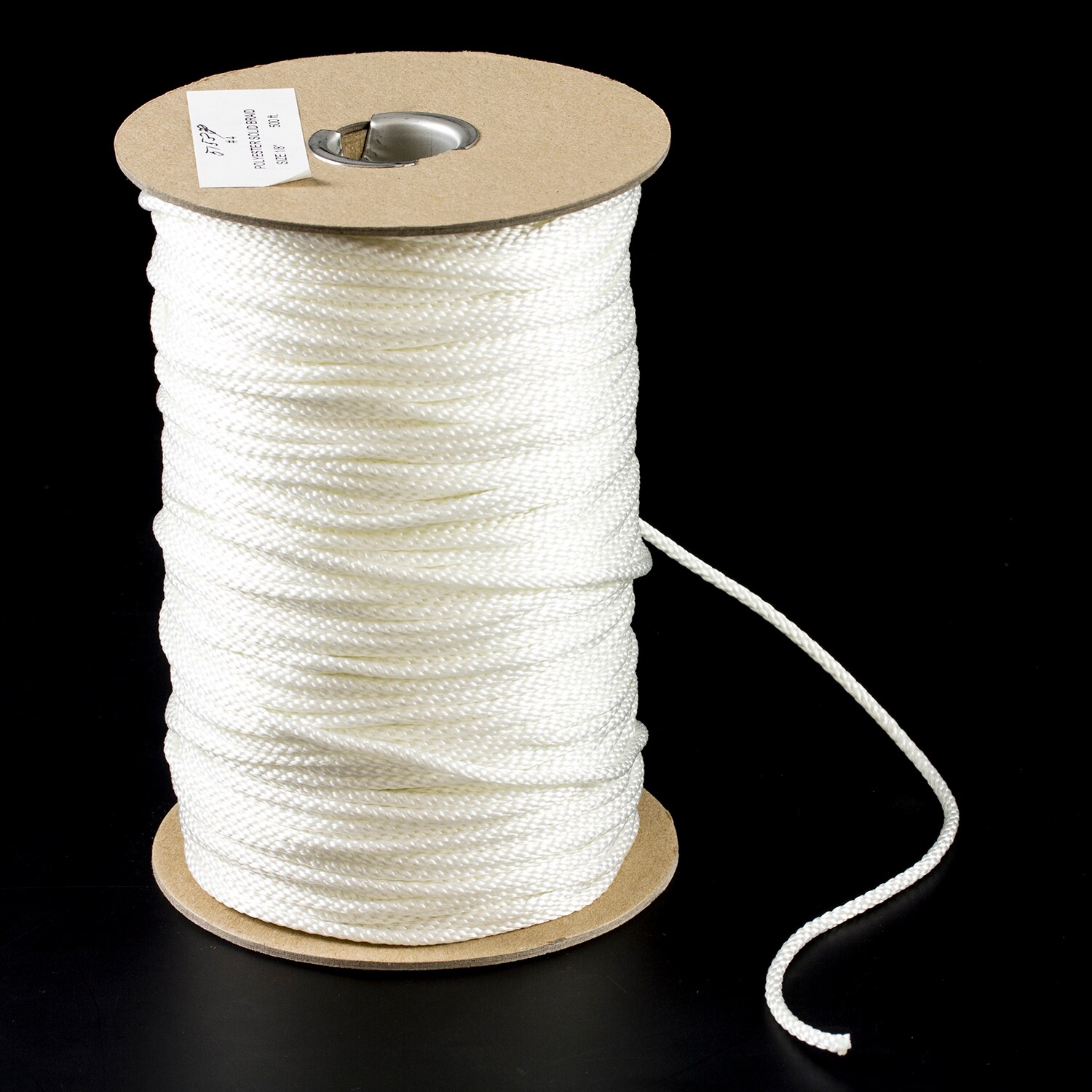 Solid Braided Polyester Cord #4 1/8 x 500' White