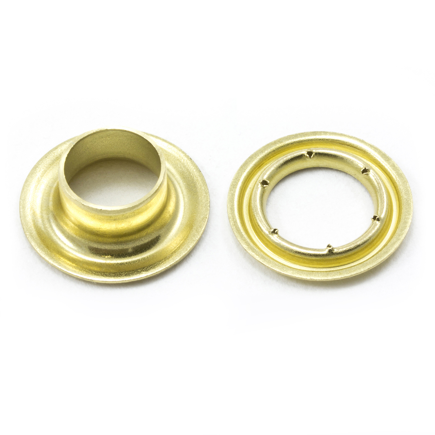 Small brass clearance grommets