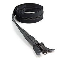 Thumbnail Image for YKK VISLON #8 Separating Zipper Non-Locking Double Pull Metal Slider 36" Black