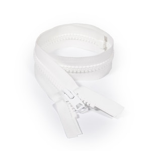Thumbnail Image for YKK VISLON #10 Separating Zipper Automatic Lock  Double Pull Metal Slider 24" White