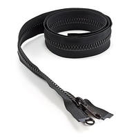 Thumbnail Image for YKK® VISLON® UV #8 Separating Zipper Non-Locking Double Pull Metal Slider #VFUV 42" Black