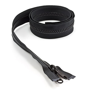 Thumbnail Image for YKK VISLON #8 Separating Zipper Non-Locking Double Pull Metal Slider 42" Black (ED) (ALT)