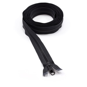 Thumbnail Image for YKK VISLON #8 Separating Zipper Automatic Lock Long Double Pull Metal Slider 120" Black