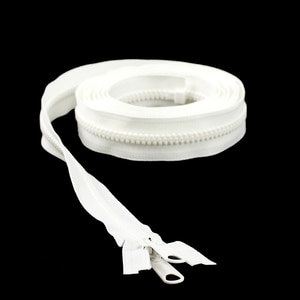 Thumbnail Image for YKK VISLON #8 Separating Zipper Automatic Lock Long Double Pull Metal Slider 110" White (ED) (ALT)
