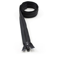 Thumbnail Image for YKK VISLON #10 Separating Zipper Automatic Lock Double Pull Plastic Slider 60" Black
