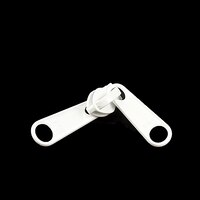 Thumbnail Image for YKK ZIPLON Metal Sliders #5CNDW3L Non-Locking Long Double Pull Tab White  (CUS) 3