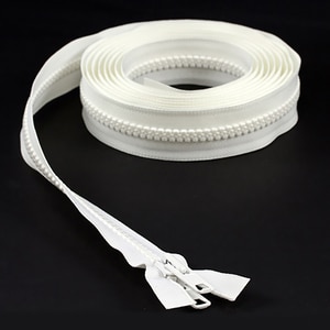 Thumbnail Image for YKK VISLON #10 Separating Zipper Automatic Lock  Double Pull Metal Slider 154" White (ED) (ALT)