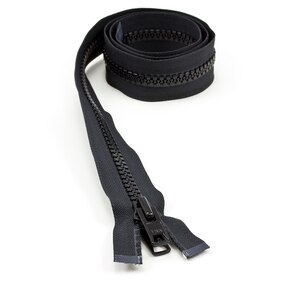 Thumbnail Image for YKK VISLON #10 Separating Zipper Automatic Lock  Double Pull Metal Slider 40" Black (ED) (ALT)