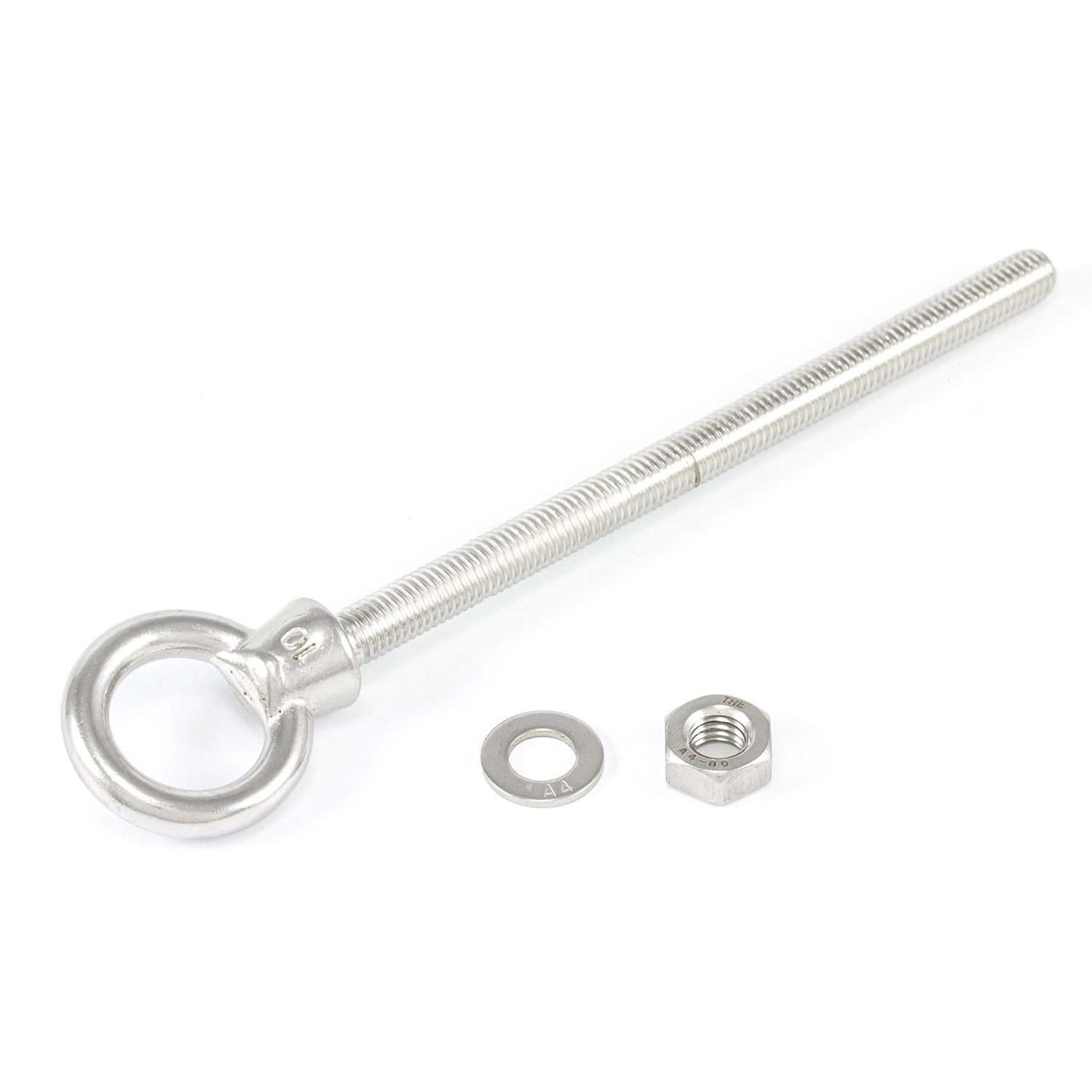 10mm x 150mm Stainless Steel G316 with nut and washer sold each Welded Eye Bolt 