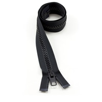Thumbnail Image for YKK® VISLON® #10 Separating Zipper Automatic Lock Short Single Pull Metal Slider #VFUVOL-106 DA E 24" Black
