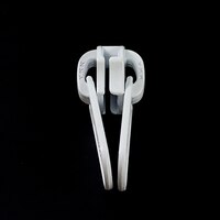Thumbnail Image for YKK® ZIPLON® Metal Sliders #10CFDWL Non-Locking Long Double Pull Tab White 2