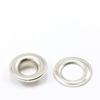 Thumbnail Image for Grommet with Plain Washer #2 Brass Nickel Plated 3/8