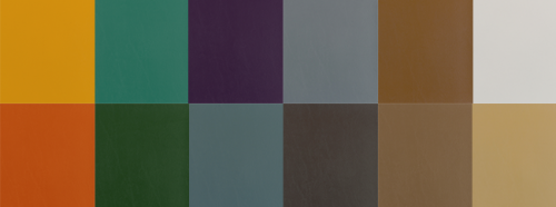 Color swatches featuring a range of earth-tone colors