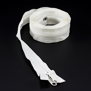 Thumbnail Image for YKK ZIPLON #10 Separating Coil Zipper Non-Locking Double Pull Metal Slider 108" White (ED) (ALT)
