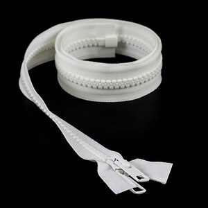 Thumbnail Image for YKK VISLON #10 Separating Zipper Automatic Lock  Double Pull Metal Slider 42" White
