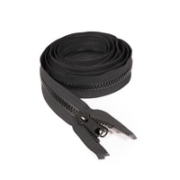 Thumbnail Image for YKK VISLON #8 Separating Zipper Automatic Lock Long Double Pull Metal Slider 110" Black