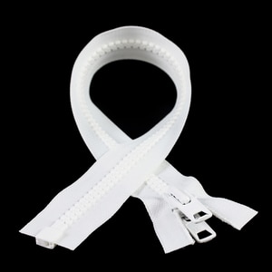 Thumbnail Image for YKK VISLON #10 Separating Zipper Automatic Lock  Double Pull Metal Slider 18" White