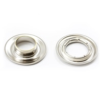 Thumbnail Image for Sharpened Edge Self-Piercing Grommet with Small Tooth Washer #3 Nickel Plated Brass 7/16" 100-pk