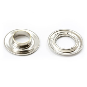 Thumbnail Image for Self-Piercing Grommet with Small Tooth Washer #3 Nickel Plated Brass 7/16" 100-pk