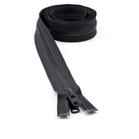 Thumbnail Image for YKK® VISLON® #10 Separating Zipper Automatic Lock Short Double Pull Metal Slider #VFUVOL-107 DX E 60" Black