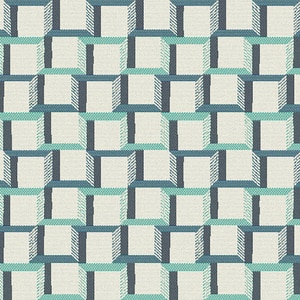 Thumbnail Image for Sunbrella Upholstery #145471-0001 54" Beveled Squares Lagoon (Standard Pack 40 Yards) (ED)