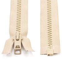 Thumbnail Image for YKK VISLON #10 Separating Zipper Automatic Lock Short Double Pull Metal Slider 120