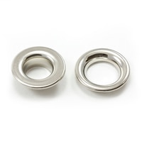 Thumbnail Image for Self-Piercing Rolled Rim Grommet with Spur Washer #2 Nickel Plated Brass 7/16