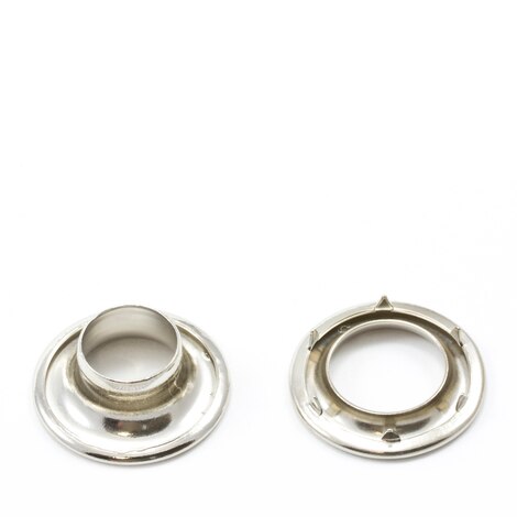 Image for Rolled Rim Grommet with Spur Washer #2 Brass Nickel Plated 7/16