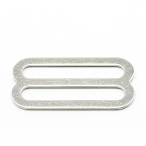 Thumbnail Image for Webbing Slide #02300 3 Flat Bars Nickel Plated Steel 1-1/2"
