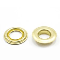 Thumbnail Image for Sharpened Edge Self-Piercing Grommet with Small Tooth Washer #3 Brass 7/16