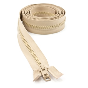 Thumbnail Image for YKK VISLON #10 Separating Zipper Automatic Lock  Double Pull Metal Slider 84" Light Beige